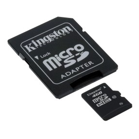 Cartão de Memória Micro SDHC com Adaptador Kingston 4 GB SDC10/4GB