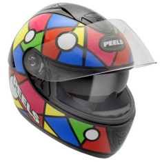 Capacete Peels Viper Art Fechado Visor Solar Viseira Antirrisco