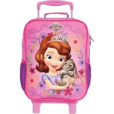 Mochila com Rodinhas Escolar Dermiwil Princesinha Sofia The First Pink G 49090