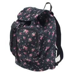 Mochila Zona Criativa Floral Preto E Rosa 10070360