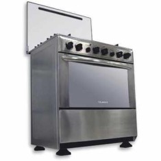 Fogão de Piso Venax Gaudí Prisma 5 Bocas Acendimento Automático Acabamento Inox Grill
