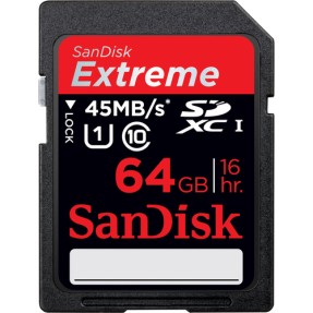 Cartão de Memória SDXC-I SanDisk Extreme 64 GB SDSDXS-064G