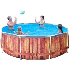 Piscina de Armação 7.526 l Redonda Jilong Sirocco Wooden JL017261BRV01
