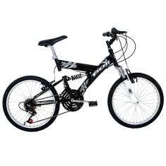 Bicicleta Polimet 18 Marchas Aro 20 Suspensão Full Suspension Freio V-Brake Kanguru