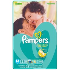 Fralda Pampers Total Confort Tamanho M Prático 68 Unidades Peso Indicado 6 - 9kg