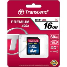 Cartão de Memória SDHC Transcend Premium Series 16 GB TS16GSDU1