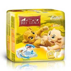 Fralda Capricho Rei Leão Tamanho P Hiper 80 Unidades Peso Indicado 3,5 - 5kg