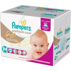 Fralda Pampers Nova Premium Care Tamanho M Jumbo 84 Unidades Peso Indicado 6 - 9,5kg