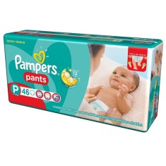 Fralda de Vestir Pampers Pants Tamanho P 46 Unidades Peso Indicado 4 - 8Kg