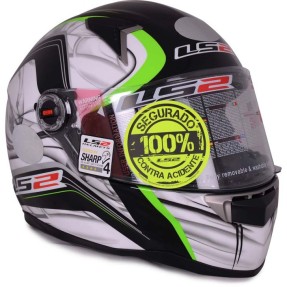 Capacete LS2 FF396 Fechado Visor Solar Viseira Antirrisco