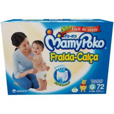 Fralda de Vestir MamyPoko Fralda-Calça Tamanho G 72 Unidades Peso Indicado 9 - 14kg