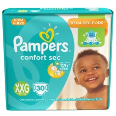 Fralda Pampers Confort Sec Tamanho XXG Mega 30 Unidades Peso Indicado +14kg
