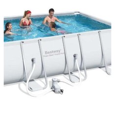 Piscina de Armação 14.812 l Retangular Bestway Luxo Frame Pool Completa