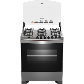 Fogão de Piso Brastemp Clean Flat Top 6 Bocas Acendimento Automático Acabamento Inox BF076CR