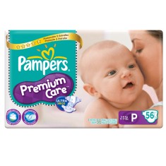 Fralda Pampers Premium Care Tamanho P Mega 56 Unidades Peso Indicado 5 - 8kg