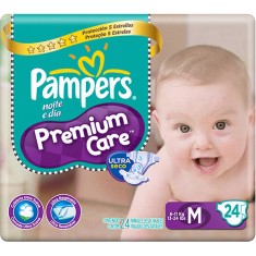 Fralda Pampers Premium Care Tamanho M Pacotão 24 Unidades Peso Indicado 6 - 11kg