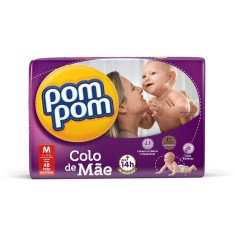 Fralda Pom Pom Colo de Mãe Tamanho M Mega 48 Unidades Peso Indicado 4 - 10kg